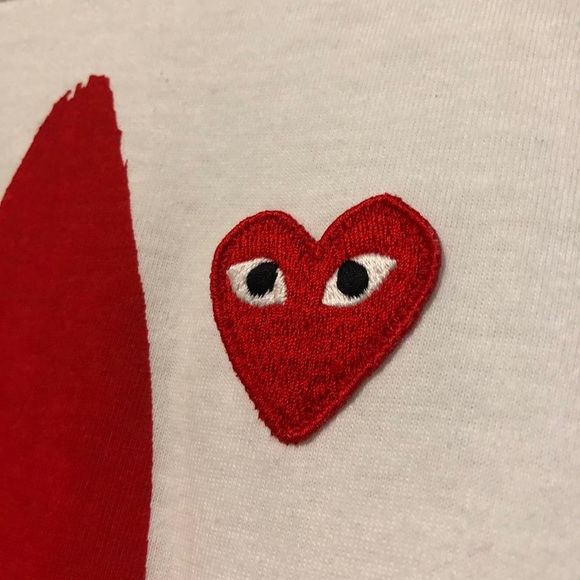 Comme des garçons play white hearts tshirt - Picture 5 of 7
